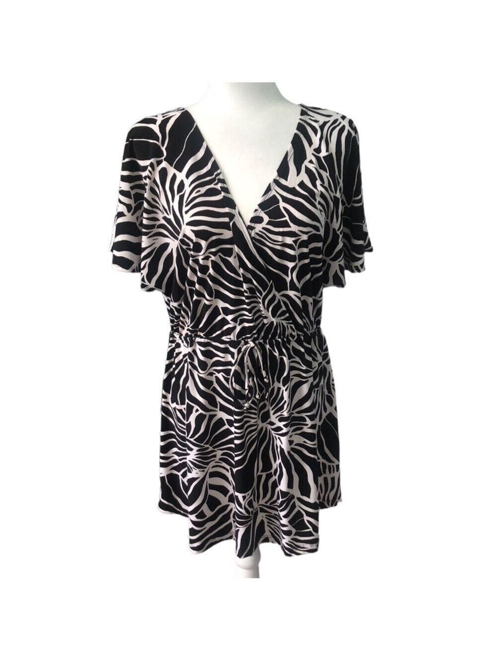 J Valdi Flower Surplice Swim Cover Up